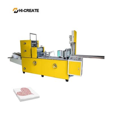 Automatic printing machine with embossed napkin paper napkins